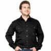 Mens Evan Workshirt LS FB Black