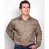 Mens Evan Workshirt LS FB Brown