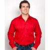 Mens Evan Workshirt LS FB Chilli