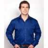 Mens Evan Workshirt LS FB Cobalt