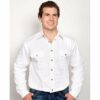 Mens Evan Workshirt LS FB White