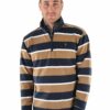 Mens Sutherland Stripe Qtr Zip Rugby