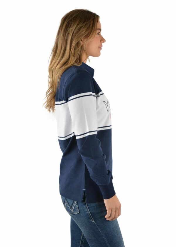 Womens Belle L/S Rugby - Navy/White - Image 3