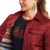 Ariat Womens Real Puffer Trucker Jacket Rhubarb - Image 3