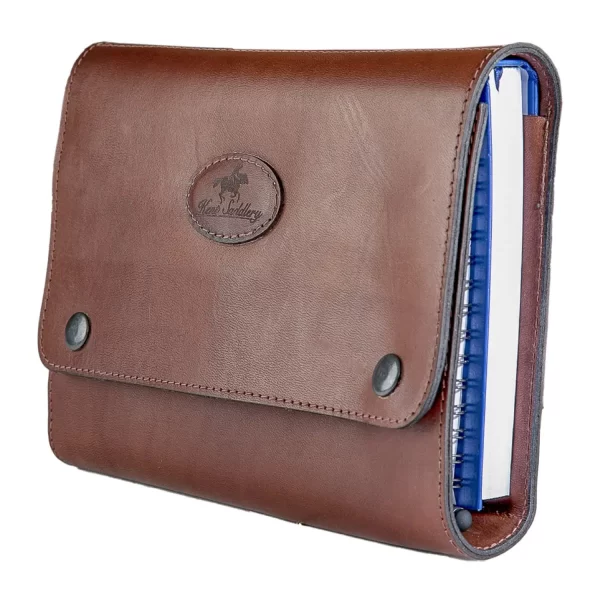 Leather Diary and Notebook Holder with Spirax Notebook A4, with Diary Smooth