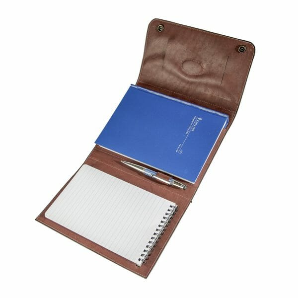 Leather Diary and Notebook Holder with Spirax Notebook A4, with Diary Smooth - Image 3