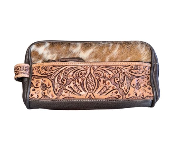 Design Edge Tooled Leather Toiletries Bag