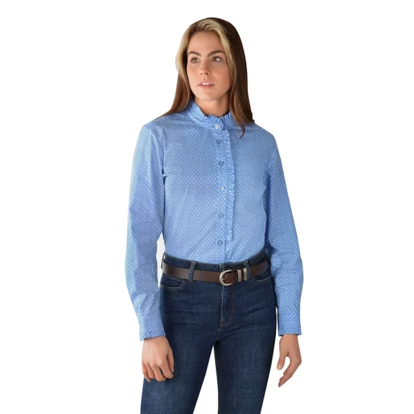 Womens Liv Ruffle Collar L/S Shirt