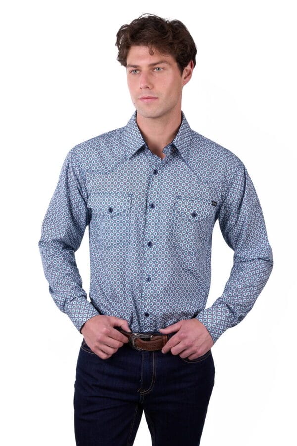 Pure Western Mens Mark LS Shirt - Image 2
