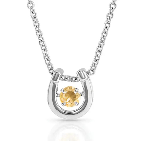 Montana Birthstone Horseshoe Necklace - November
