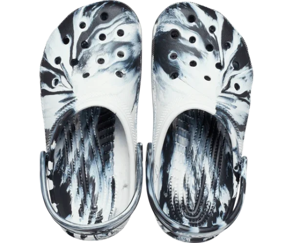 CROCS Classic Marbled White/Black - Image 3