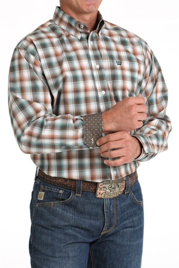 Cinch Mens Long Sleeve Shirt White - Image 2