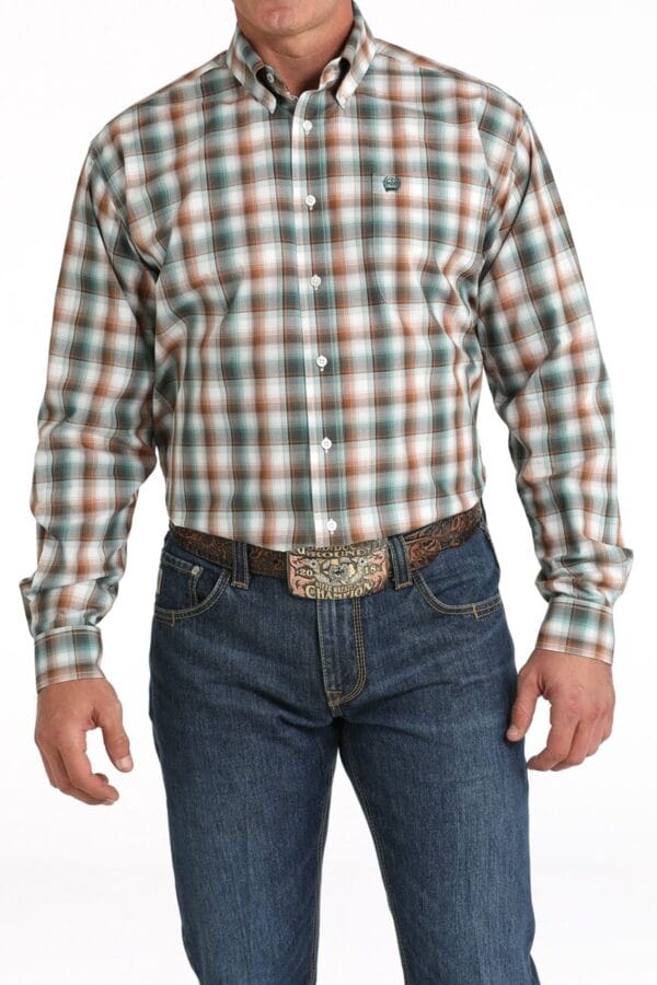Cinch Mens Long Sleeve Shirt White