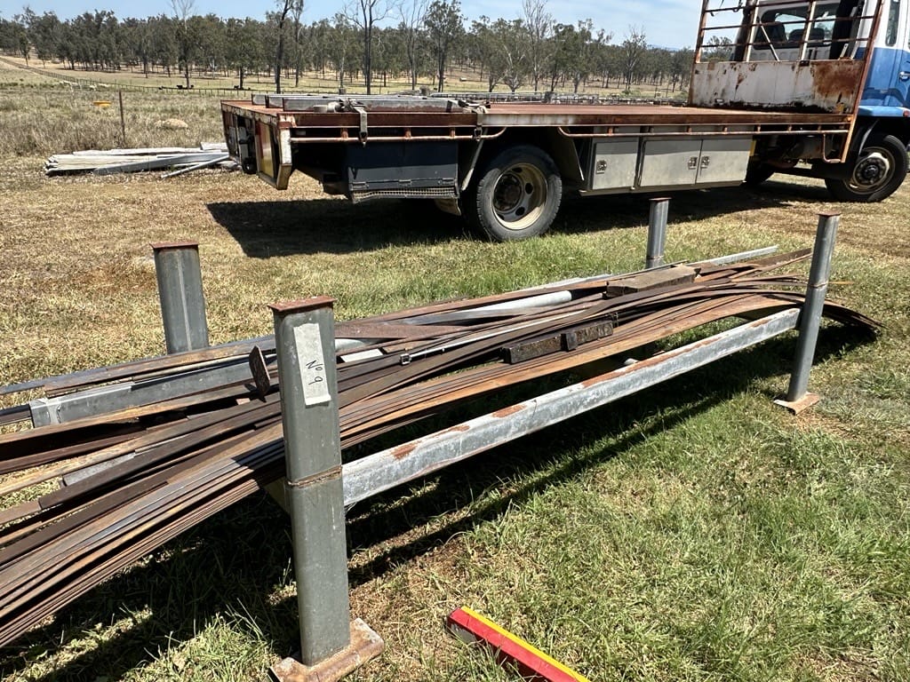 Steel rack with various sizes of steel