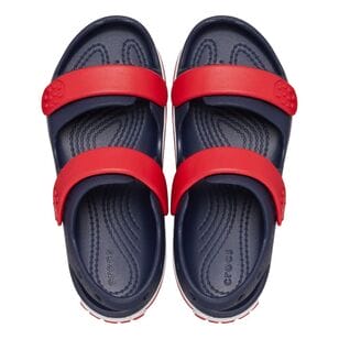 Crocs Kids Crocband Cruiser Sandal Navy & Varsity Red - Image 4